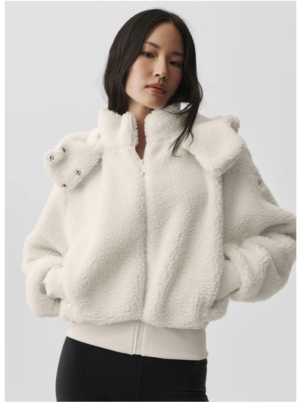 Alo Foxy Sherpa Jacket Ivory/White Women's Size Medium NWT READ - Picture 13 of 13
